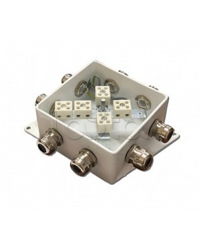 Коробка монтажная огнестойкая Гефест КМ-О (10к)-IP66-120х120, три ввода в Санкт-Петербурге Распределительные коробки Pintop.ru