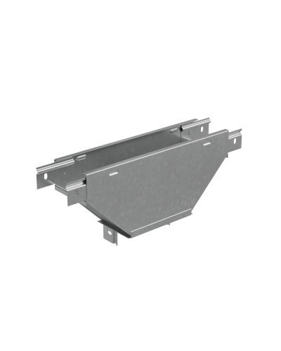 Т-ответвитель переходник 50х200-400 мм верт. c разворотом трассы на 90 гр. ПЛЮС (нижняя часть больше исходной) INOX304 КМ-Профиль (TDPVplus90-50-200-400 INOX304) в Санкт-Петербурге Аксессуары для лотков Pintop.ru