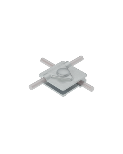 Универсальный соединитель для прутка Ø 5-10 мм с 2 пластинами 40х40 мм HD КМ-Профиль (2USM-D5-10 HD) в Санкт-Петербурге Аксессуары для лотков Pintop.ru