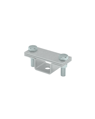 Универсальный держатель на мостовой опоре для полосы до 40 мм с 2 пластинами КМ-профиль (UDMO2-B40) в Санкт-Петербурге Монтажные материалы Pintop.ru