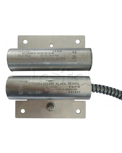 Извещатель охранный точечный магнитоконтактный взрывозащищённый Магнито-контакт Ех ИО102 Al исп.300 вывод с магнитом М-100 1Ex d IIC T6 Gb (кабель 3х0,75) в Санкт-Петербурге Извещатели охранные (Ex) Pintop.ru