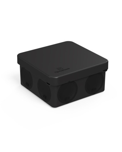 Коробка распред. 60-0210-9005м двухкомп. безгалогенная (HF) черная 80х80х40 (8шт/уп) Промрукав (60-0210-9005м) в Санкт-Петербурге Распределительные коробки Pintop.ru