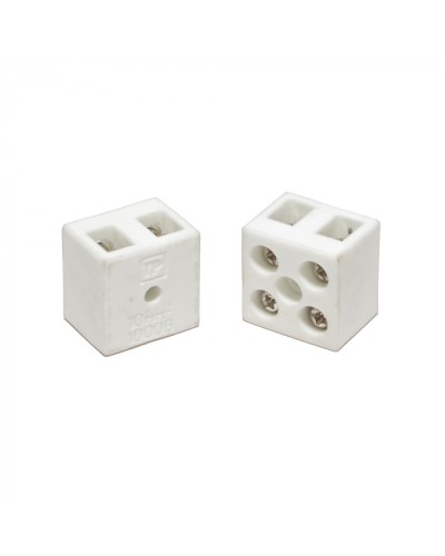 Клемма керамическая латунь 10 мм² 2 пары контактов с крепежным отверстием (5 шт/уп) Промрукав (PR08.7161) в Санкт-Петербурге Аксессуары для кабель-канала Pintop.ru