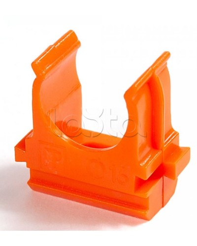 Крепёж-клипса для труб АБС-пластик оранжевая д20 в малой упаковке (10шт/1000шт уп/кор) Промрукав (PR13.0067) в Санкт-Петербурге Держатели, клипсы, скобы Pintop.ru