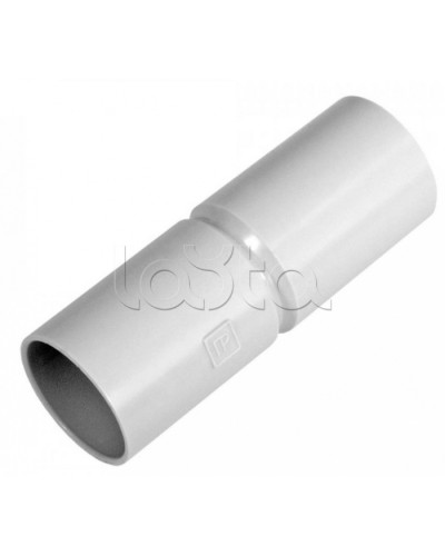 Патрубок-муфта д16 безгалогенная (HF) атмосферостойкая серая (100шт/1200шт уп/кор) Промрукав (PR13.0350) в Санкт-Петербурге Повороты, муфты, тройники Pintop.ru