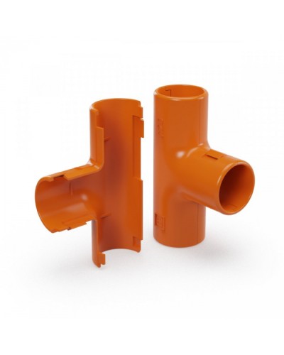Тройник разборный оранжевый d20 мм (50шт/600шт уп/кор) Промрукав (PR13.1158) в Санкт-Петербурге Повороты, муфты, тройники Pintop.ru
