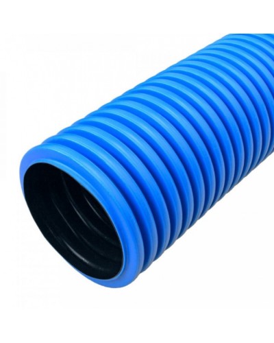 Труба гофрированная двустенная ПНД жесткая тип 750 (SN19) синяя д90 6м (36м/уп) Промрукав (PR15.0074) в Санкт-Петербурге Труба гофрированная Pintop.ru