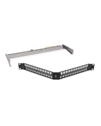 Угловая модульная патч-панель 19, 48 портов, 1U Cabeus (PLBHD-48-CON-SH) в Санкт-Петербурге Патч панель Pintop.ru