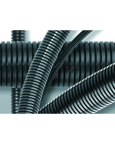 Труба ПА 6 гофр. DN48мм, ПВ-0, Dвн 47,4 мм, Dнар 54,5 мм, цвет тёмно-серый, без протяжки DKC PA604855F0 в Санкт-Петербурге Гладкая труба Pintop.ru