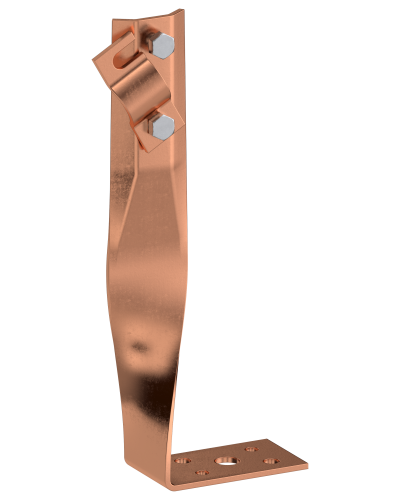 Держатель проводника круглого 6-10мм винтовой угловой скрученный h=140мм медь IEK (ZDP87-50-1-16-140) в Санкт-Петербурге Крепеж Pintop.ru